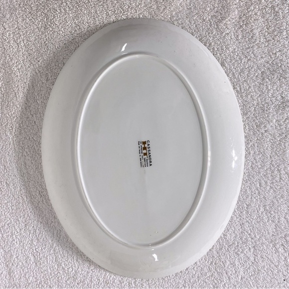 Vintage Cassandra Hostess Tableware MCM Brown Orange Floral Print Oval Platter - Picture 6 of 14